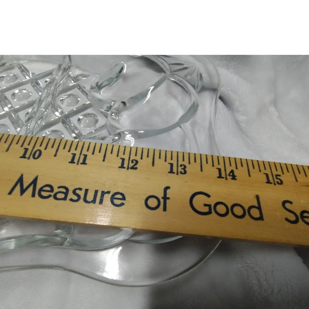 Vintage Clear Glass Divided Relish Tray‎ Candy Nut Serving Platter Dish